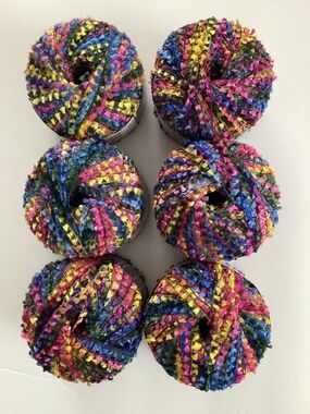Spice Yarn Made in Italy 6-balls of Color 04 Blue Pink Yellow-50g &125 yd Each